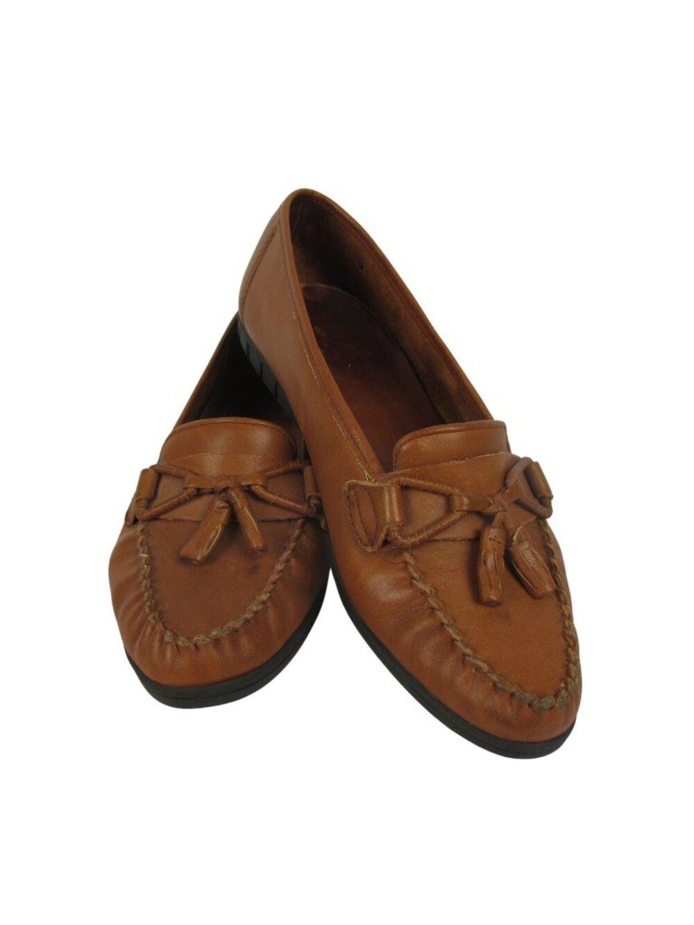 Etienne Aigner Womens Brown Leather Moccasin Loafers W/Tassels 7M Made In Brazil
